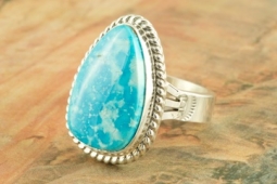 Genuine Kingman Turquoise Sterling Silver Ring